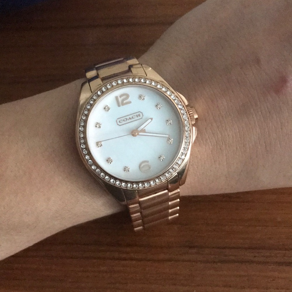 Rose gold coach watch